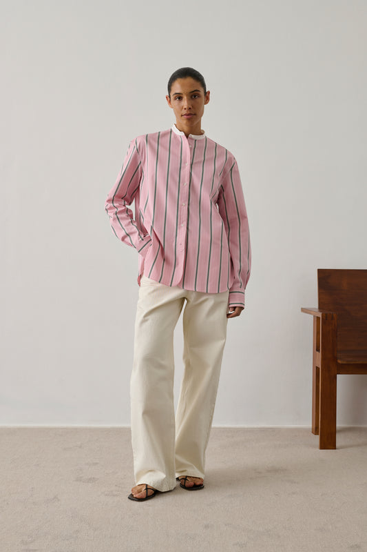 Chemise Bermudes - Rose/Gris - Coton - Femme