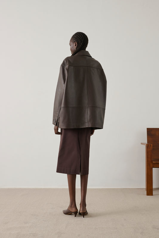 Veste Vincenzo - Taupe - Cuir - Femme