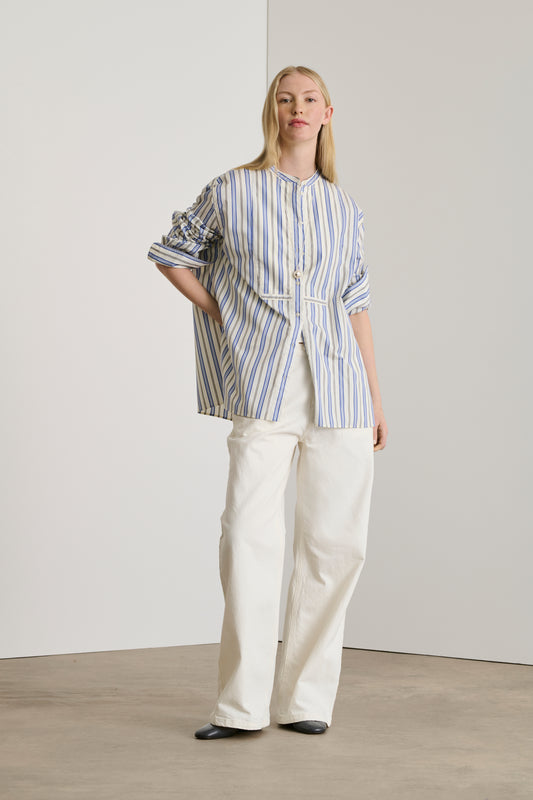 Chemise Dori - Bleu/Blanc - Coton - Femme