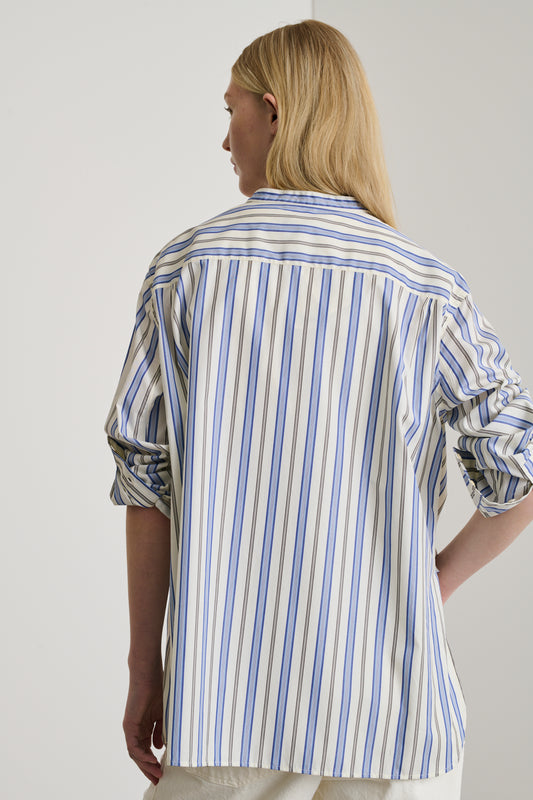 Chemise Dori - Bleu/Blanc - Coton - Femme