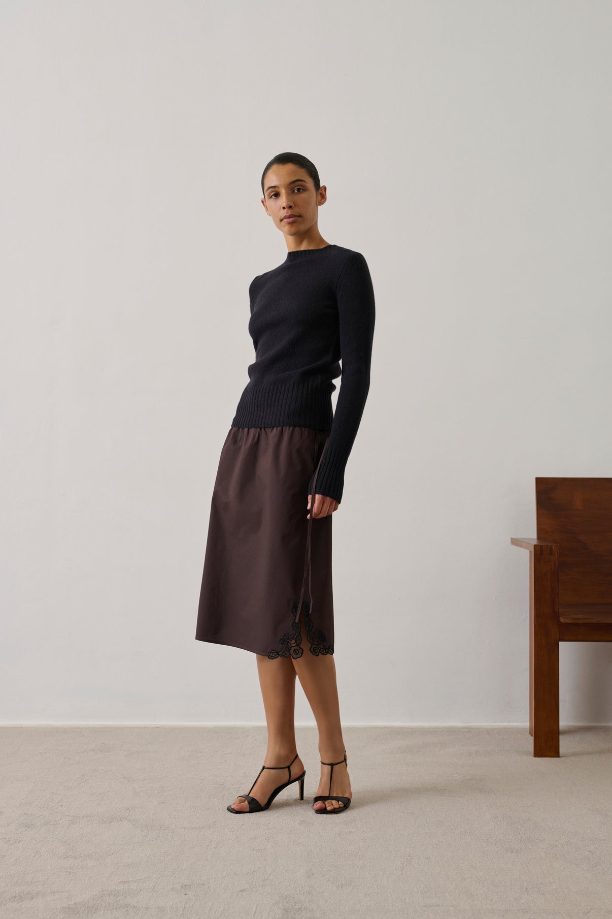 Pull Gipsy - Noir - Laine mérinos - Femme vue 2