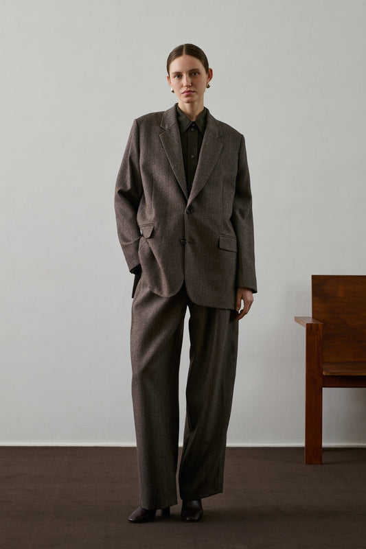 Veste Dune - Marron/Écru - Laine - Femme