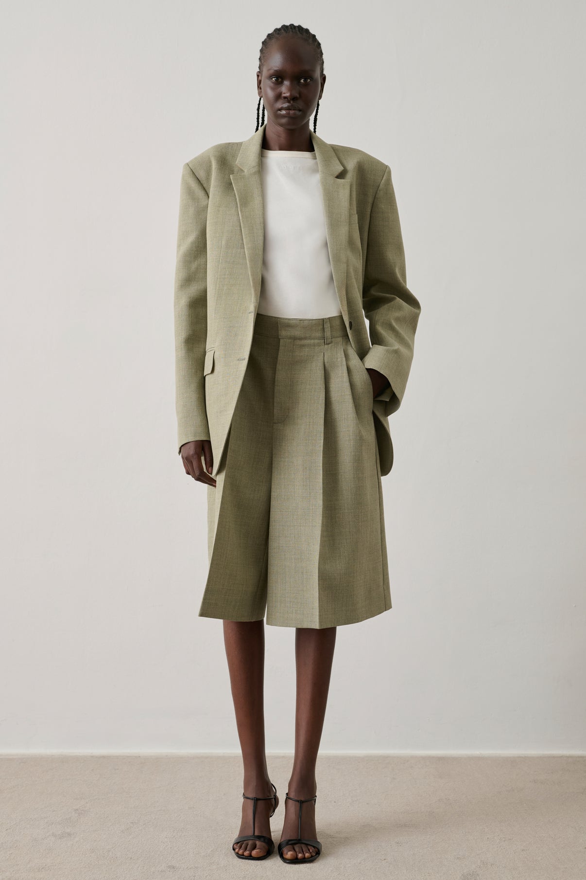 Bermuda Imogen - Amande - Coton - Femme vue 1