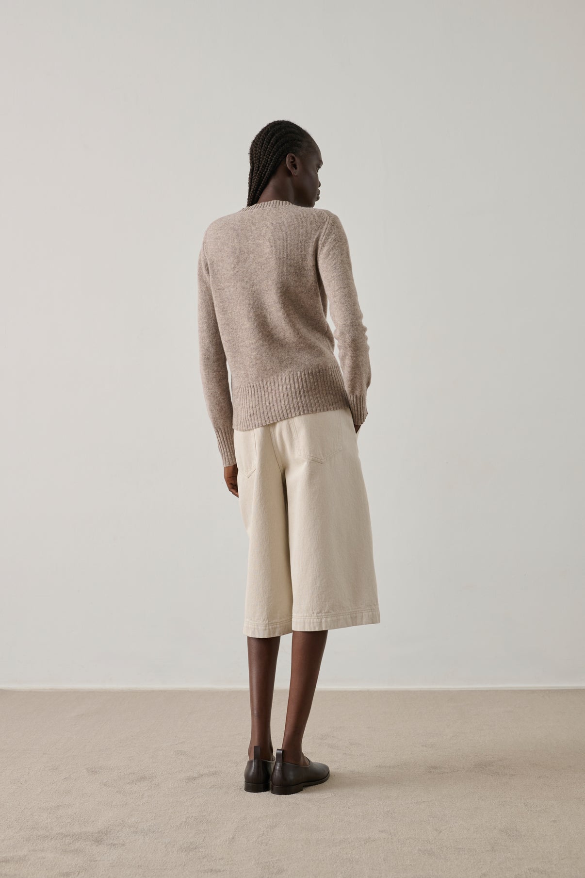 Cardigan Fugu - Beige - Laine mérinos - Femme vue 3